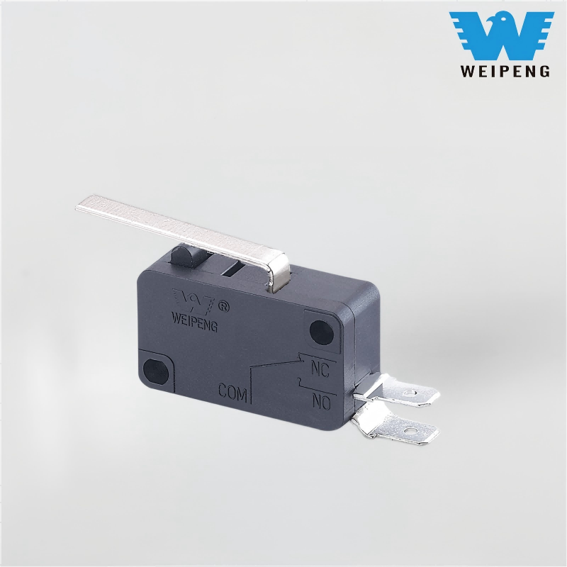 HK-14 Microschakelaar met twee benen aan de zijkant en rechte hendel