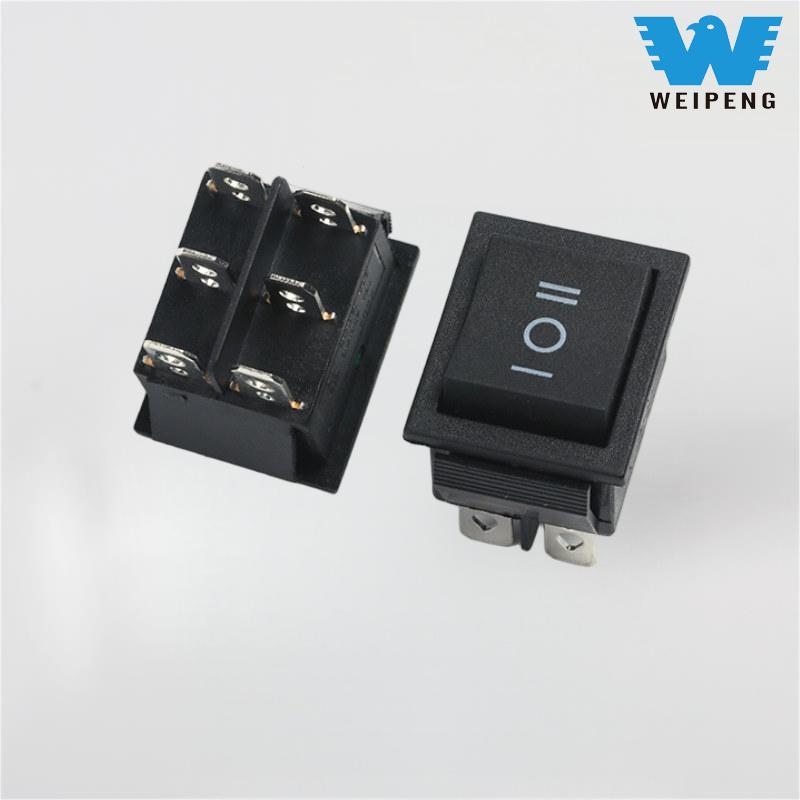 KCD4 Zwarte tuimelschakelaar 31*25mm 16A 250V